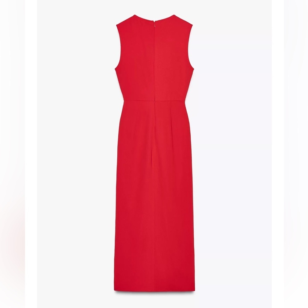 NWT Zara Midi Dress Red With Hardware Rouge Rare Small New 3897/100 Maxi Long - Picture 8 of 14